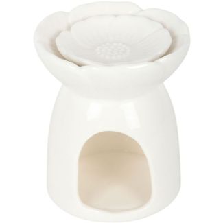 Ceramic Peony Flower Oil Burner and Wax Warmer - 13cm