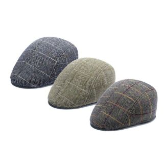 Check Light Herringbone Flat Hat - Assorted