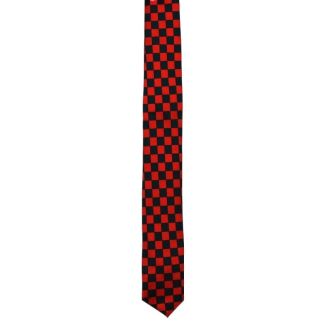 Chequered Red & Black Tie