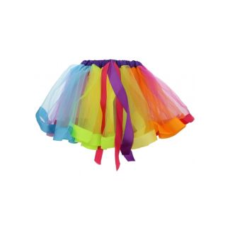 Children's Rainbow Tutu Skirt with Ribbon Trim