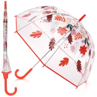 Children's Autumn Falling Leaves Print Dome Umbrella 