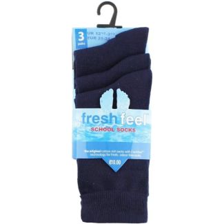 Children's Cotton Rice Navy Ankle School Socks - Pack of 3 (UK - 12.5 - 3.5)