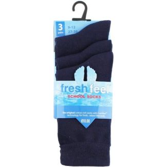 Children's Cotton Rice Navy Ankle School Socks - Pack of 3 (UK - 9-12)