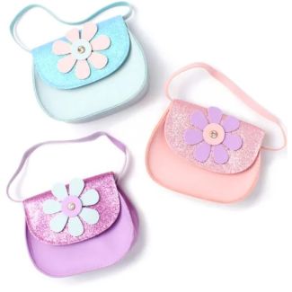 Children's Daisy Saddle Purse With Long Strap - Assorted Colours ( 14x11x4cm)