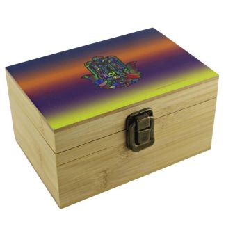 Wholesale Chongz Medium Bamboo Box - ''Rainbow Hand''