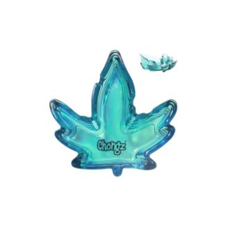 Chongz Blue Leaf Shaped Glass Ashtray 
