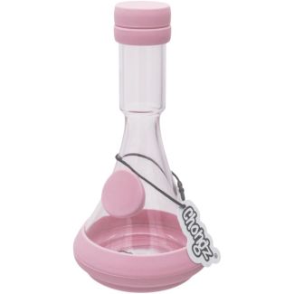 Chongz Glass “Emmet M” Ice Water Pipe with Pink Silicone Accents – 20cm