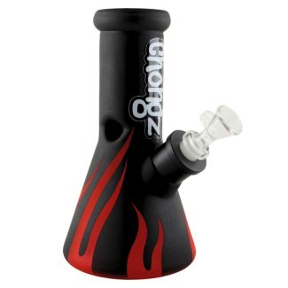 Chongz ''Hoffmans Bike'' Tribal Design Glass Waterpipe - Red (8 Inches) 