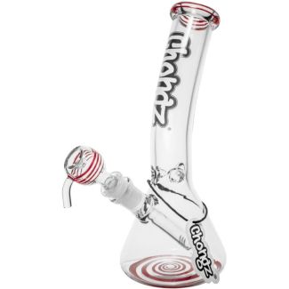 Chongz "Goosebump Jnr" Glass Waterpipe With Red Accents – 9.8 Inch