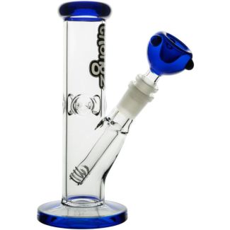 Chongz "Rat Salad" Ice With Blue Accents Glass Waterpipe - 8 Inch