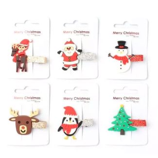 Christmas Assorted Character Beak Clips 3cm