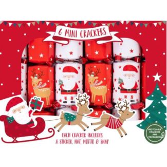 Christmas 6 Mini Santa & Sleigh Crackers 6''