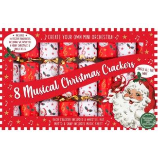 Christmas 8 Musical Whistle Crackers -9.5"