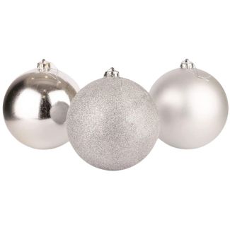Christmas Baubles Set- Silver (6pcs)