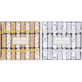 Christmas Saucer Crackers - Gold /Silver (8pcs)