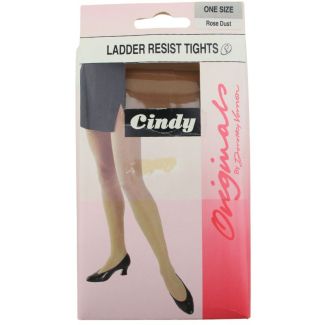 Cindy Ladder Resist Tights - (One Size) (Rose Dust) 