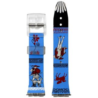 Clear Printed Silicone Swatch Replacement Watch Strap - 17mm