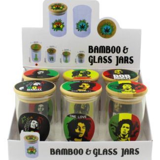 Clear Bamboo & Glass Jars (108 x 65mm) 