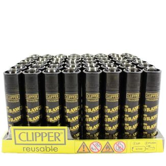 Clipper Lighters Classic RAW "Sideways Font" Design - Black 