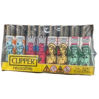 Clipper Reusable American Retro Cartoon Design Lighters - Assorted