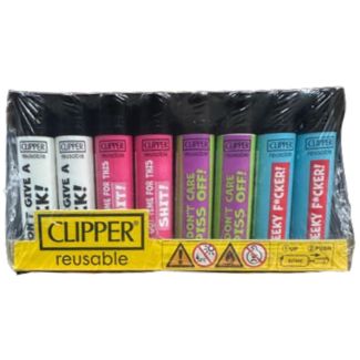 Clipper Reusable Bold Attitude Slogan Design Lighters - Assorted