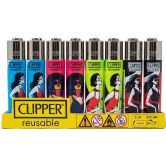 Clipper Reusable Fashion Girl Design Lighters - Assorted