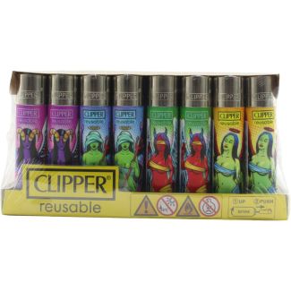 Clipper Reusable Feminine Demon Design Lighters - Assorted