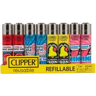 Clipper Reusable Funny Sentences Design Lighters - Assorted
