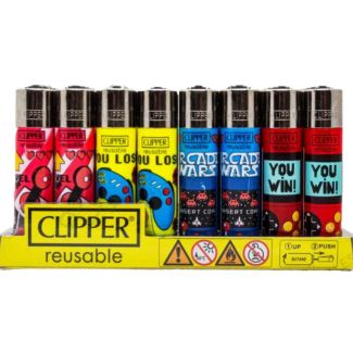 Clipper Reusable ''Game Lover '' Lighters - Assorted Design & Colour