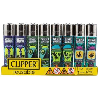 Clipper Reusable Leaf Engine Design Lighters - Assorted