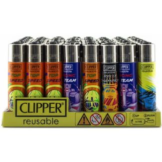 Clipper Reusable Lighters -  "Racing Team ,Speed, Rally"  Assorted
