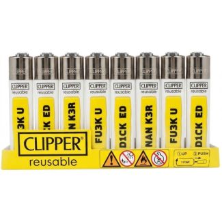 Clipper Reusable Naughty Words Design Lighters - Assorted