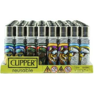Clipper Reusable "Pilot Animals" Lighters - Assorted 
