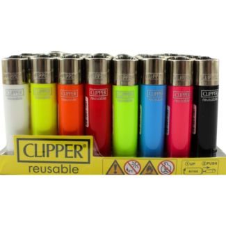 Clipper Reusable Plain Neon Colour Lighters - Assorted 