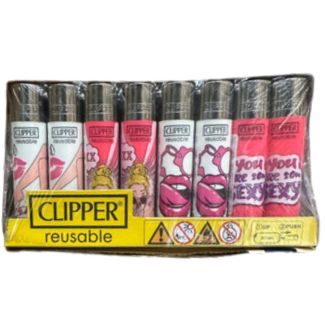 Clipper Reusable Sexy Pink Design Lighters - Assorted