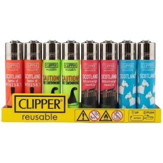 Clipper Reusable Scotland Mystery Design Lighters - Assorted