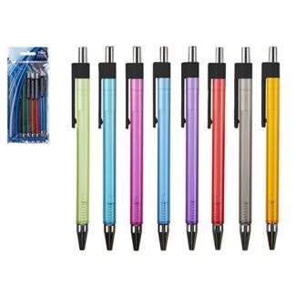 8pcs Colourful Retractable Pens - Assorted Colours