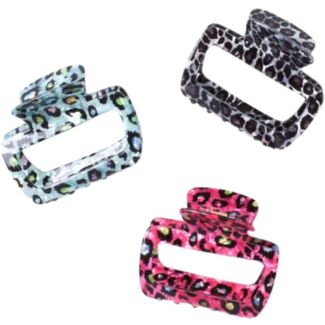 Coloured Animal Print Open Hair Clamp – Assorted 6.5cm