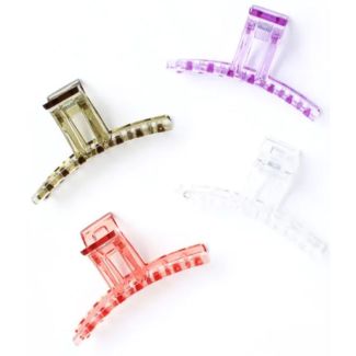 Coloured Transparent Curved Clamp - Assorted Colours 