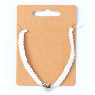 Adjustable Cord Bracelet With Silver Charm - Assorted 