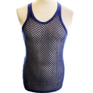 Plain String Vest Royal Blue - Medium
