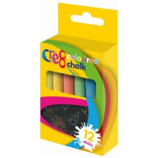 Cre8 Coloured Chalk Sticks - 12 Colours