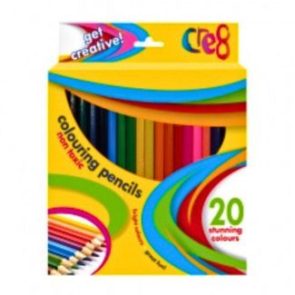 Cre8 Colouring Pencils – 20 Colour Set for Drawing & Creative Activities