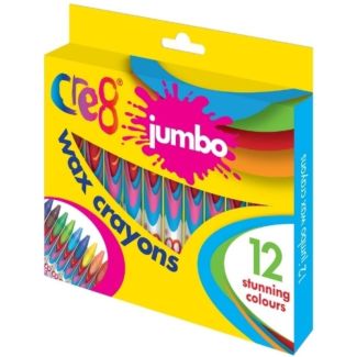 Cre8 Jumbo Wax Crayons (Pack of 12) - Assorted Colours