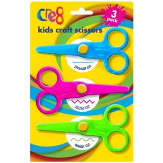 Cre8 Kids Craft Scissors 3pcs - Assorted