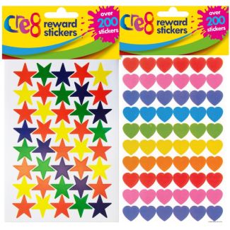Cre8 Reward Stickers -  Assorted (6 Sheets -  200+ Stickers)