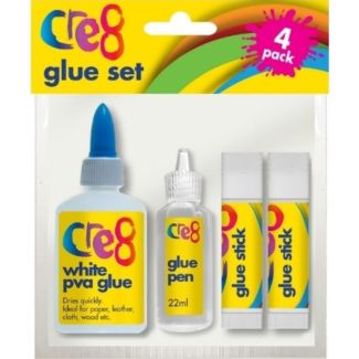 Cre8 White PVA Glue Set - 4pcs