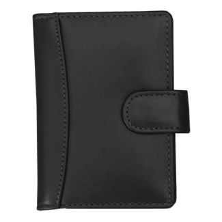 Leather Credit Card Holder RFID Protected - Black 