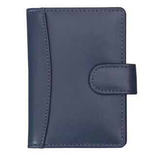 Leather Credit Card Holder RFID Protected - Blue