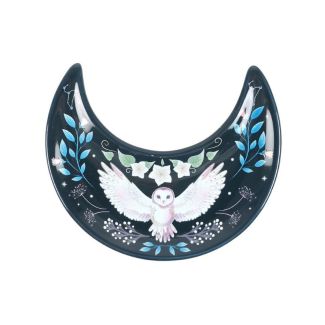 Crescent Moon Owl Print Trinket Dish